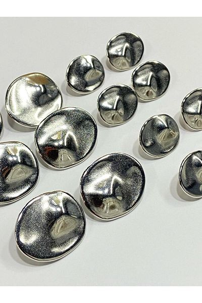 karantuhafiye Trench Coat Jacket Button Set Ellipse Model / Silver