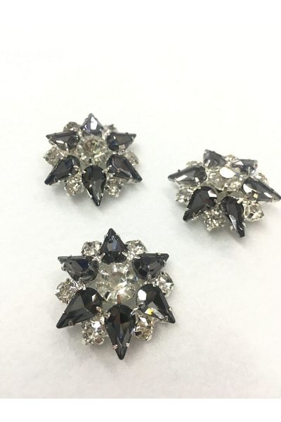 karantuhafiye Stoned Button Star Model Set of 3 with Smoked Stones