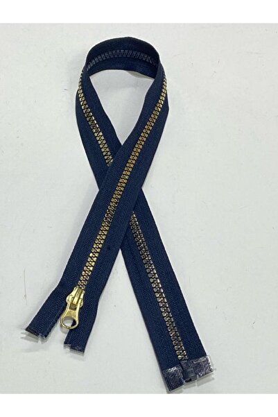 karantuhafiye Φερμουάρ 50 cm μεταλλική εμφάνιση / Μπλε ναυτικό / Χρυσό