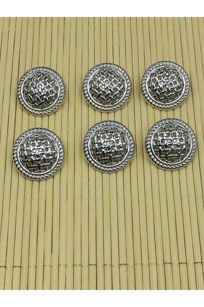 karantuhafiye Trench Coat And Jacket Button Set Mesh Model Silver