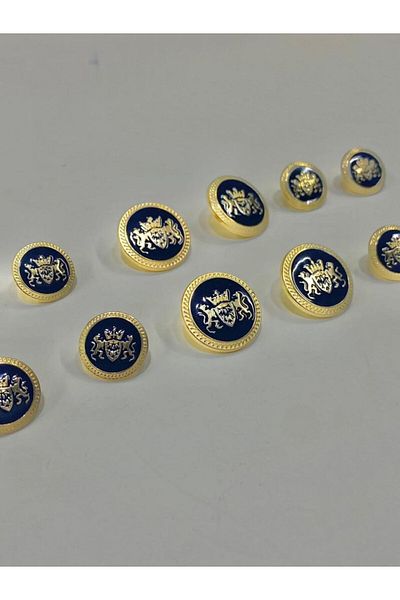 karantuhafiye Blazer Jacket Button Set 4+8 Gold Inside Navy Blue