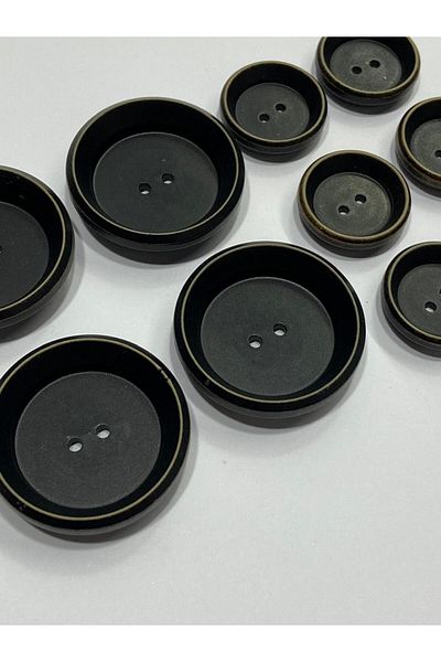 karantuhafiye Italian Design Dish Model Button Set / Coat Coat Button / Black