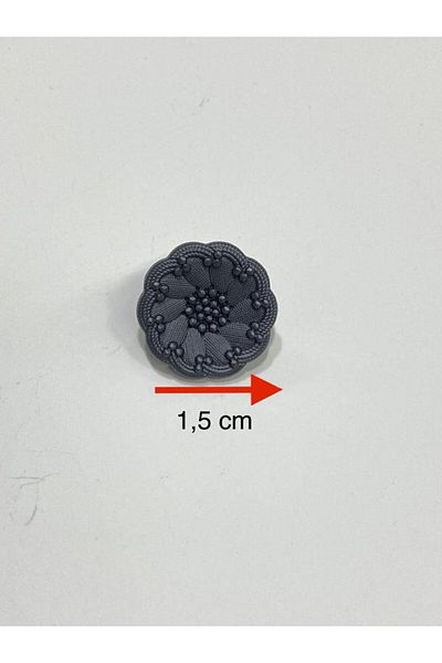 karantuhafiye Italian Model 6-Piece Anthracite Cardigan and Vest Button Set - 1.5 cm (Code:4685)