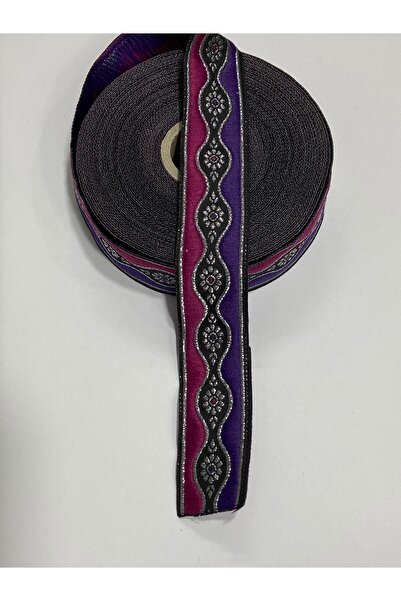 karantuhafiye Υφαντό κορδόνι με σχέδιο - Ασημένια κορδέλα (πλάτος 25mm, μήκος 10μ)