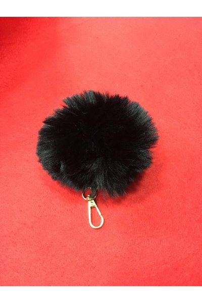 karantuhafiye Rabbit Hair Pompom / Large Size / Bag Beanie Pompom / Black