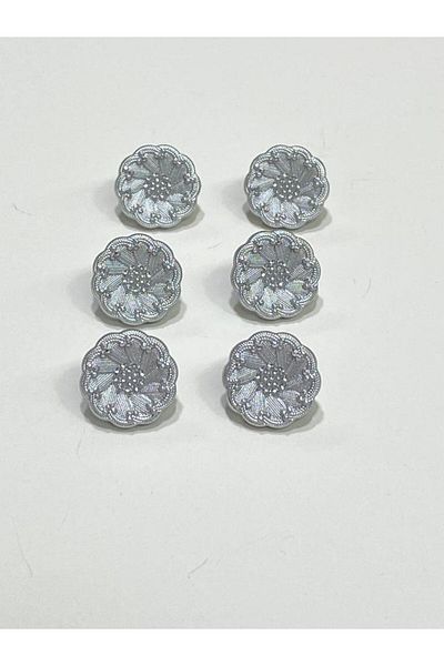 karantuhafiye Italian Model Silver Jacket and Cardigan Button Set - Set of 6 1.8 cm