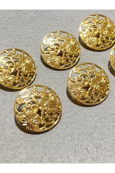 karantuhafiye Gold Lace Pattern Coat Jacket Set of 6 - 2.7 cm