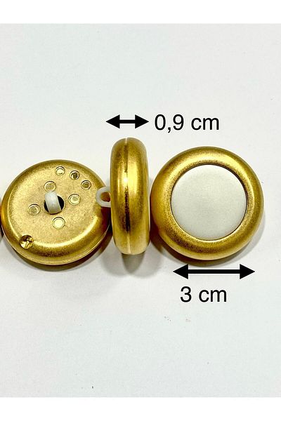 karantuhafiye 6-Piece Italian Button Set - Gold White 3 cm Coat Fur Coat Button /M010