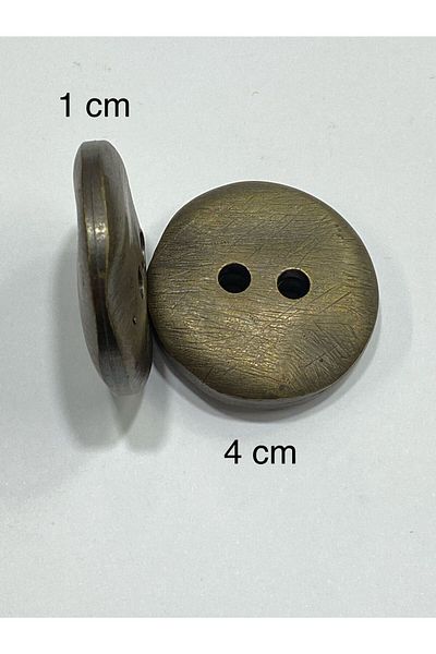 karantuhafiye Italian Giant Button / Oxide Color Wavy Model / 2 Pieces / 4 cm Diameter