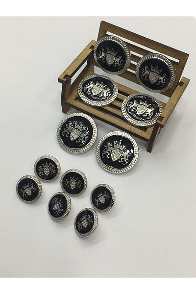 karantuhafiye Coat And Trench Coat Jacket Button Set / Double Lion Model