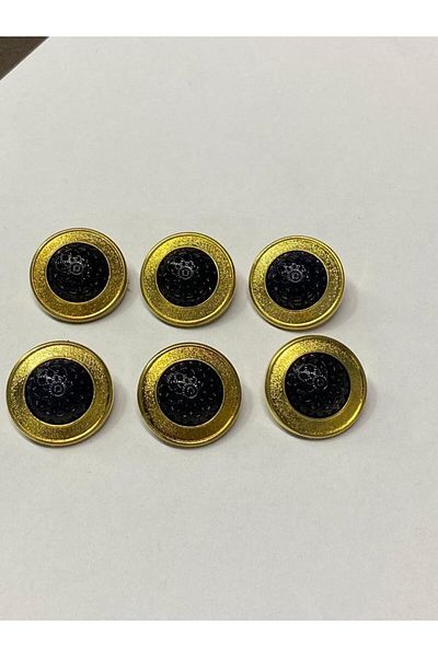 karantuhafiye Coat And Trench Coat Button / Plastic Gold and Frame 6 Pieces / 2.5 CM