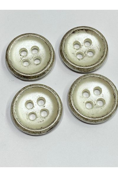 karantuhafiye Italian Mother-Of-Pearl Painted Antique Button Set/ Coat Cardigan Button / Set of 4 / 3.8 cm