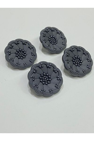 karantuhafiye 6-Piece Anthracite Italian Model Trench Coat, Coat and Coat Button Set - 2.7 cm (Code:4685)