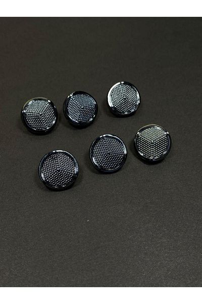karantuhafiye Cardigan Vest Length Button / Metallized (plastic) Button / Anthracite 1.8 Cm Set of 6