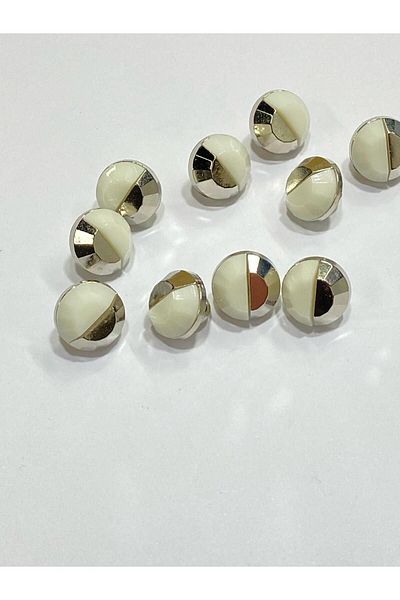 karantuhafiye Blouse Shirt Button/Metallized (Plastic) Button / Set of 10 / 1 cm