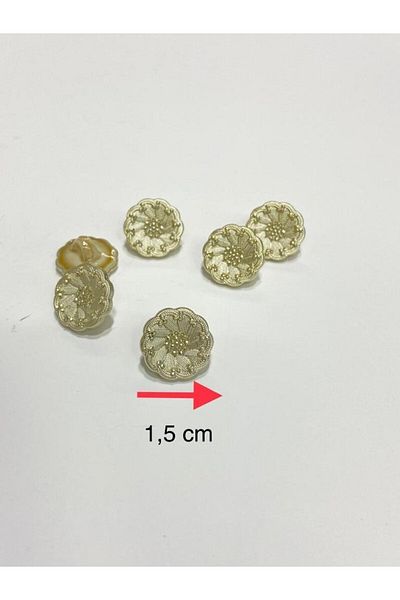 karantuhafiye Italian Model 6-Piece Cardigan and Vest Button Set - Gold 1.5 cm (Code:4685)