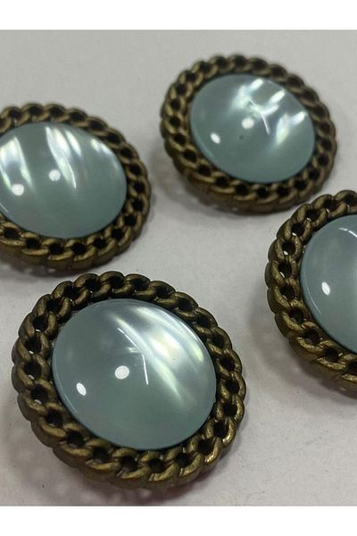 karantuhafiye Vintega / Nostalgic Decorative Button 3 Cm Ice Blue