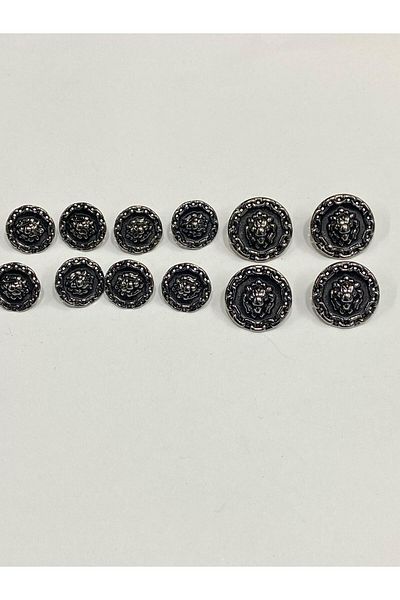 karantuhafiye Blazer Jacket Button / Lion Chain Model / Anthracite Set