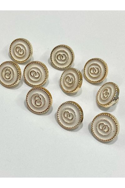 karantuhafiye Blouse Shirt Button/Metallized (Plastic) Button / Set of 10 / 1 cm