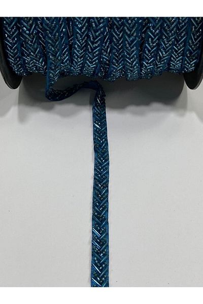 karantuhafiye Beaded ribbon / beaded ribbon / 1 meter / petrol color