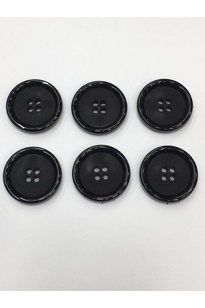 karantuhafiye Coat Coat Button Italian Button Set of 6 Black 3 cm (M8926)