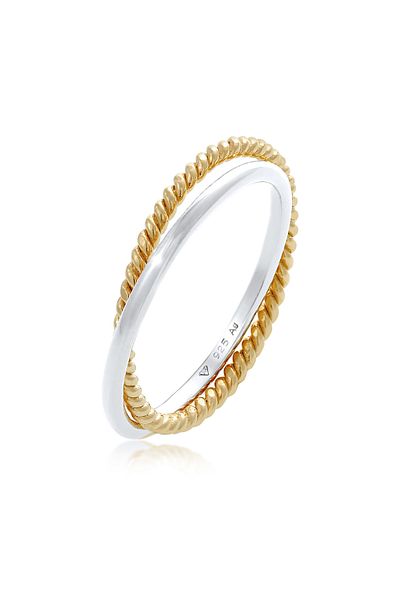 ELLI Klassischer Wasserzeichen-Wickelring aus 925er-Sterlingsilber – Trend Twisted