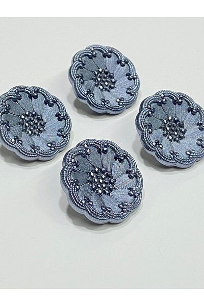 karantuhafiye 6-Piece Italian Model Indigo Trench Coat and Jacket Button Set - 2.2 cm (Code:4685)