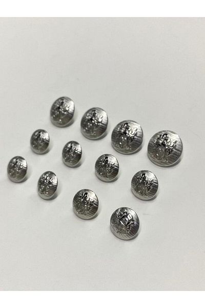 karantuhafiye Blazer Jacket Button Set Silver / Emblem Model 2 Cm And 1.5