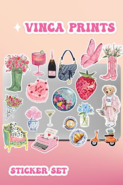 HEDİYENE BAK Autocolant Vinca Pink Macbook Notebook Tabletă Telefon Agenda La...