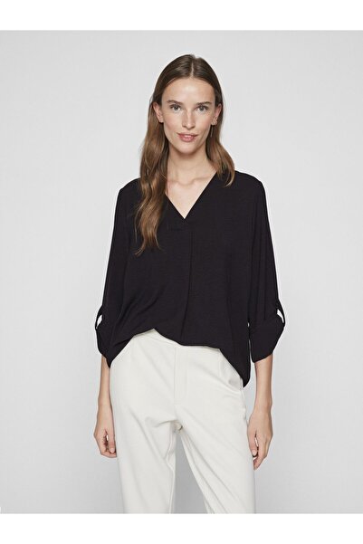 VILA Oberteil mit 3/4-Ärmeln V-Ausschnitt