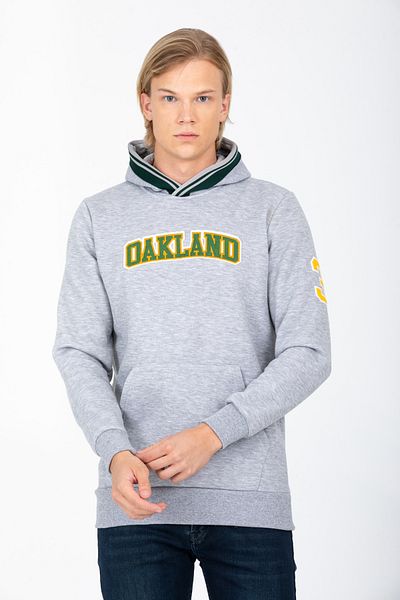 DYNAMO Men's Grimelange Hooded Kangaroo Pocket Ribbed Regular/Normal Cut Cotton Sweatshirt 6756