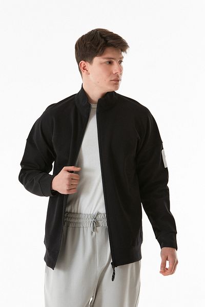 Fulla Moda Βασικό φούτερ με διπλή τσέπη με φερμουάρ γιακά