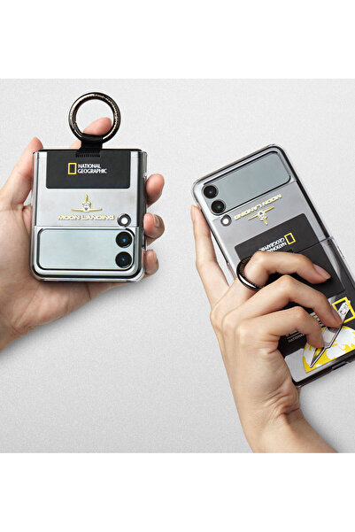 NATIONAL GEOGRAPHIC Mobile Cases Ring Strap Crystal Mont Blanc Flip 4 - Transparent