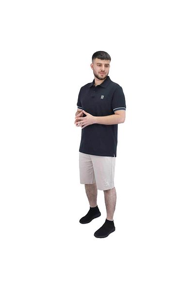 Giordano Men's Performance Slim Fit Lion Embroidery Solid Polo