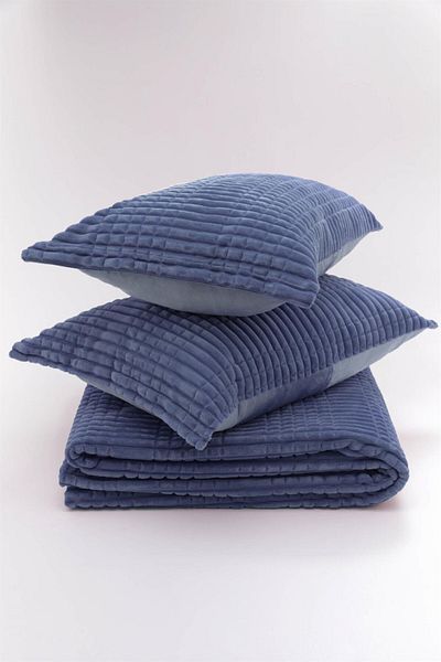 Merinos Modern Line 3 Piece Blanket Set - Navy Blue