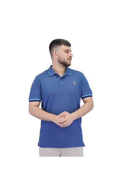 Giordano Men's Performance Slim Fit Lion Embroidery Solid Polo