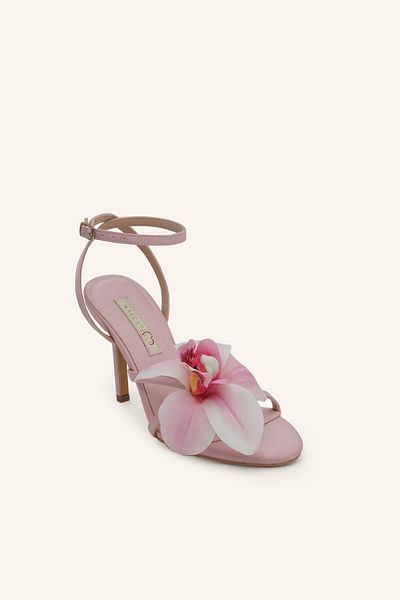 MARCATELLI Sandale cu toc Florence din satin roz