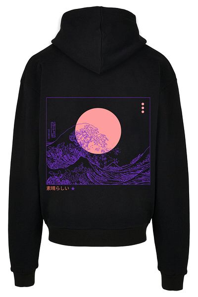 F4NT4STIC fantastisches japanisches Grau und Kanagawa Welle mit Ultra Heavy Hoody
