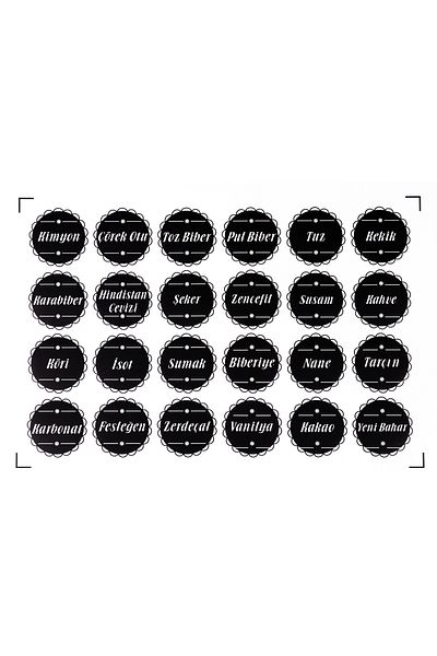 KRM HOME 12 Pieces of Metal Lids 320 ml Glass Spice Rack, Sticker Set of 12 Spice Jars