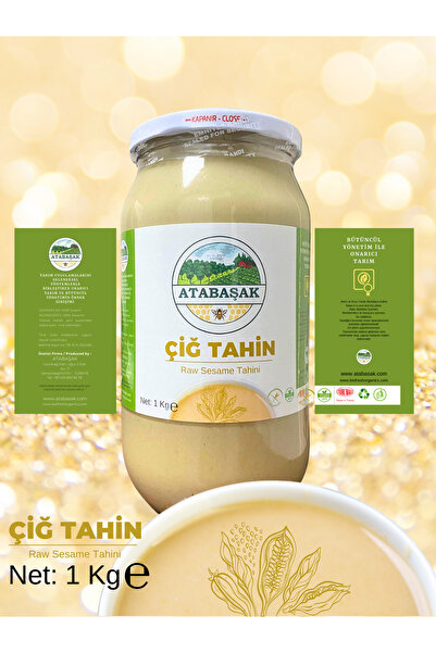 ATABAŞAK Doğal Biofresh Organics Atalık Özberk Çiğ Susam Tahini 1 Kg, Glütensiz, Koruyucusuz, Tam Kepekli
