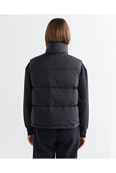 Gant Kadın Siyah Relaxed Fit Fermuarlı Logolu Yelek