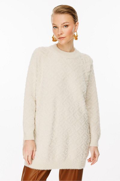 Ghisa Portable Patterned Knitwear Tunic - Stone Gold