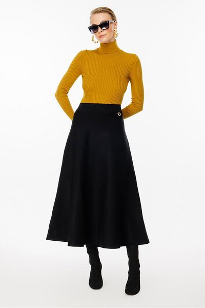Ghisa Black Knitwear Skirt