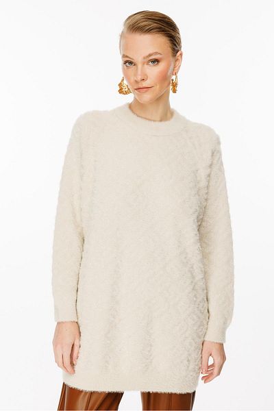 Ghisa Portable Patterned Knitwear Tunic - Stone Gold