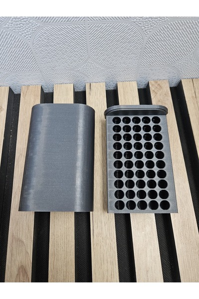 Store Mermi Saklama Kutusu 9 mm 50 Mühimmat Kapasiteli (Gri)