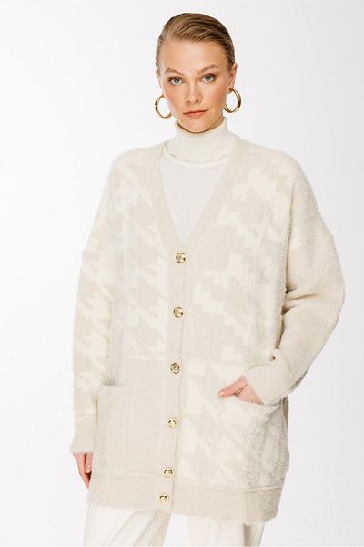 Ghisa Knitwear Pocket Cardigan - Stone