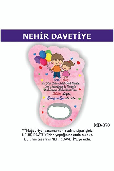 Nehir (10 ADET) AYAK AÇACAK MAGNET-YENİ DOĞAN,6AY KINASI, NİŞAN,NİKAH,SÖZ,KIN...