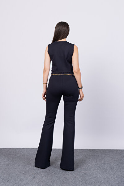 MissVina Τριγωνικό πλεκτό γιλέκο από ατσάλι 9120