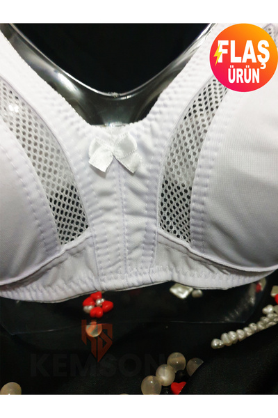 KEMSON Σουτιέν από ζέρσεϊ μεγάλου μεγέθους που αναπνέει χωρίς σύρμα με λεπτομέρεια 1ης Ποιότητα