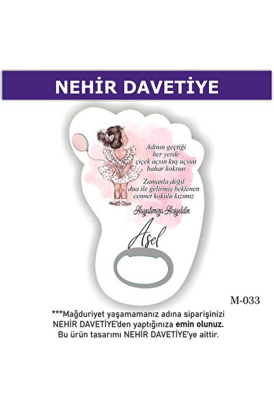 Nehir (10 ADET) AYAK AÇACAK MAGNET-YENİ DOĞAN,6AY KINASI, NİŞAN,NİKAH,SÖZ,KIN...